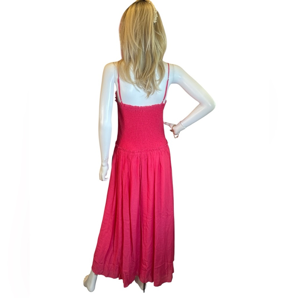 Lush Hot Pink Smocked Maxi Dress NWT - Picture 6 of 10